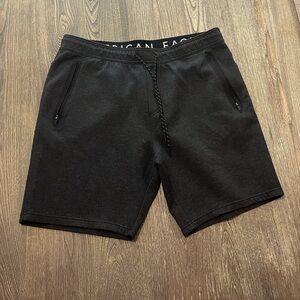 American Eagle Sweat Shorts Drawstring Pull On Pockets Casual Black Size XL
